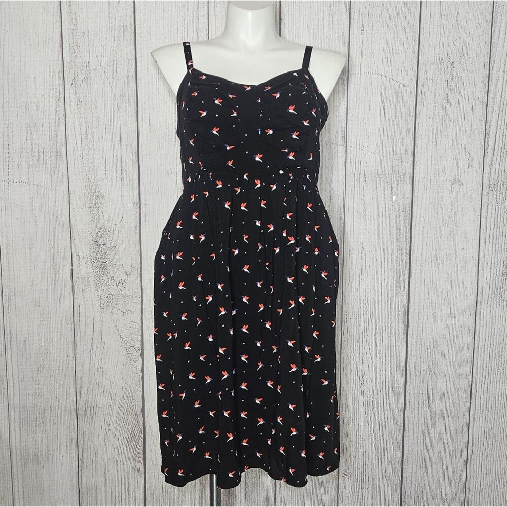 Torrid Black & Hummingbird Sundress with Pockets, sz 2